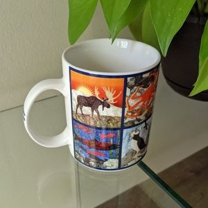Alaska Mug Animal Art Illustrated Designs Bear Moose Puffin Owl Eagle Wolf Hare